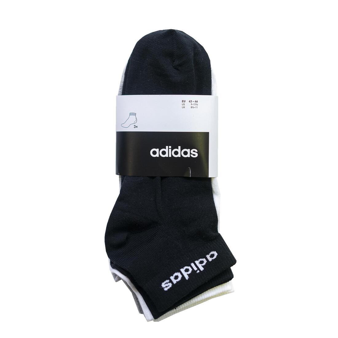 Thin Mid Sports Socks Tri-Pack - Black/White/Grey - Image 5