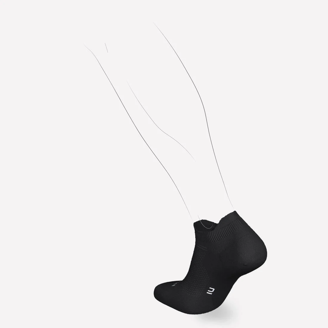 Thin Running Socks Invisible Pack of 2 Pairs Run 500 - Image 6