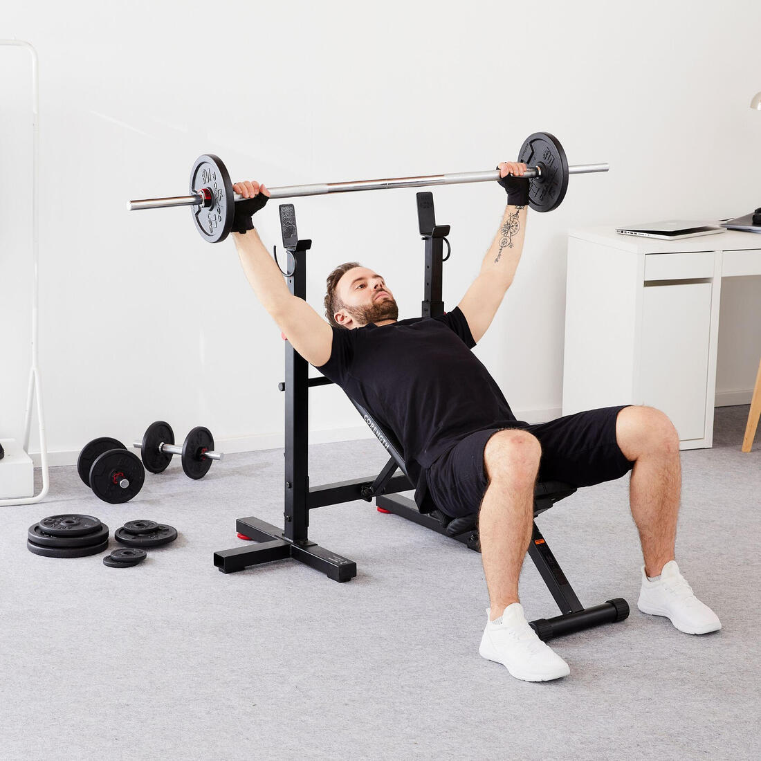 Tiltable Weights Bench with Collapsible Pegs - Bench Press Fold - Image 2