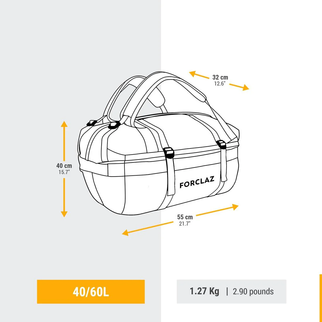 Trekking Carry Bag - 40 L to 60 L - DUFFEL 500 EXTEND - Image 4