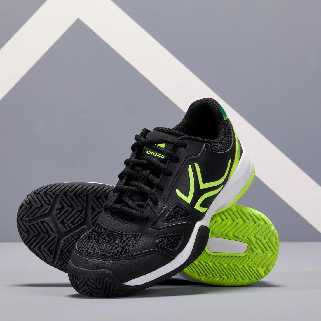 TS560 JR Kids' Tennis Shoes - Black/Yellow - Image 7