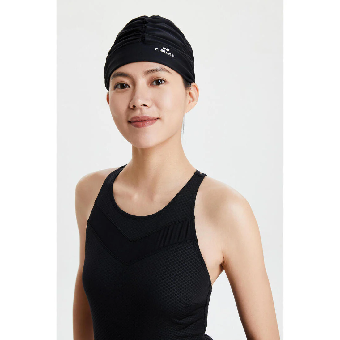 Volume mesh swimming cap - Stretchy - One size - Black - Image 4
