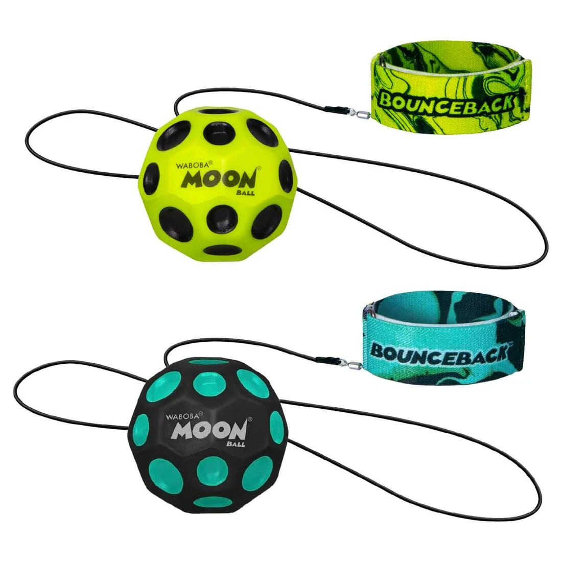 Waboba Bounce Back High-Bounce Polyurethane Ball with Wrist Tether (Ages 5+)