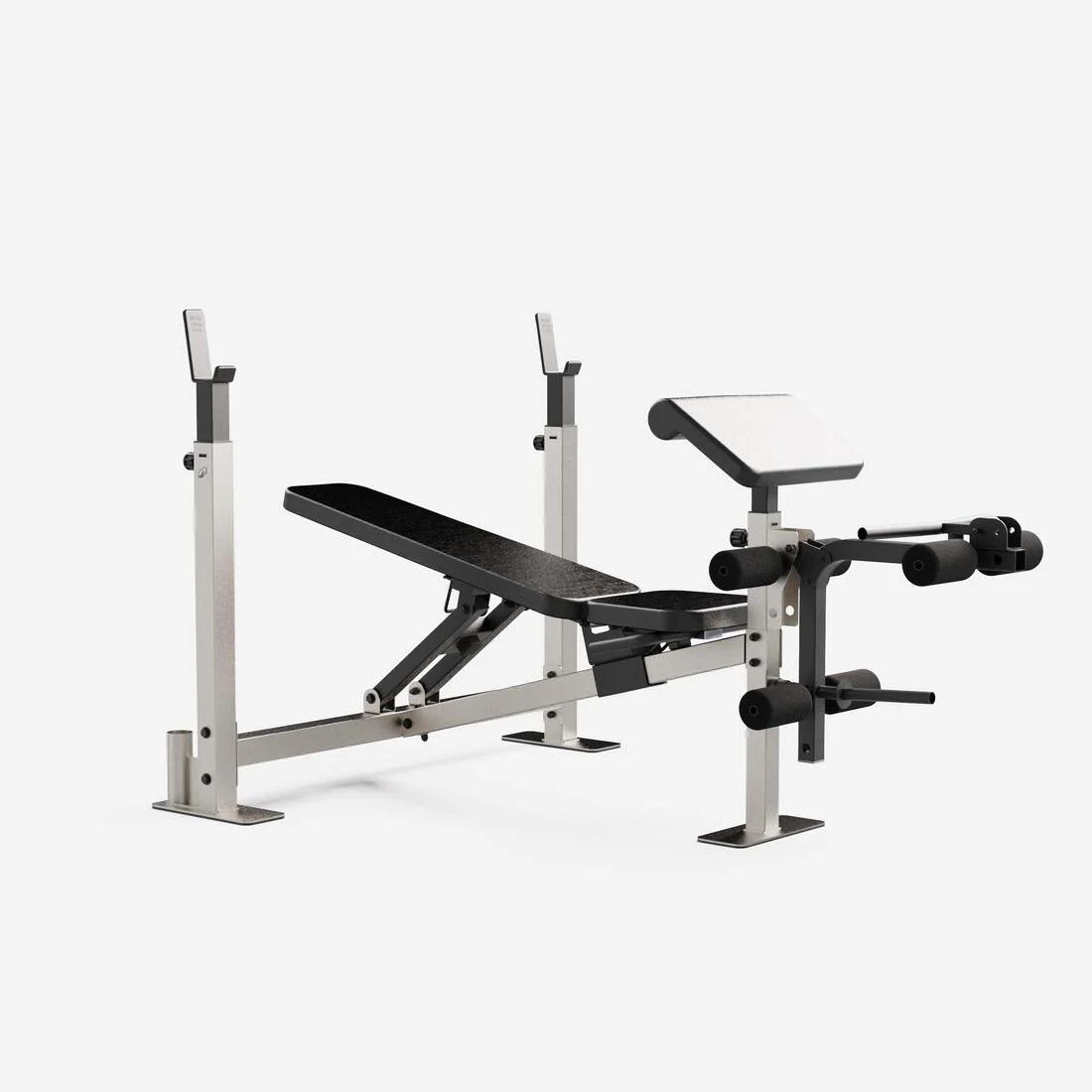Weight Bench with Barbell Rack and Biceps and Leg Curl Station - Image 6