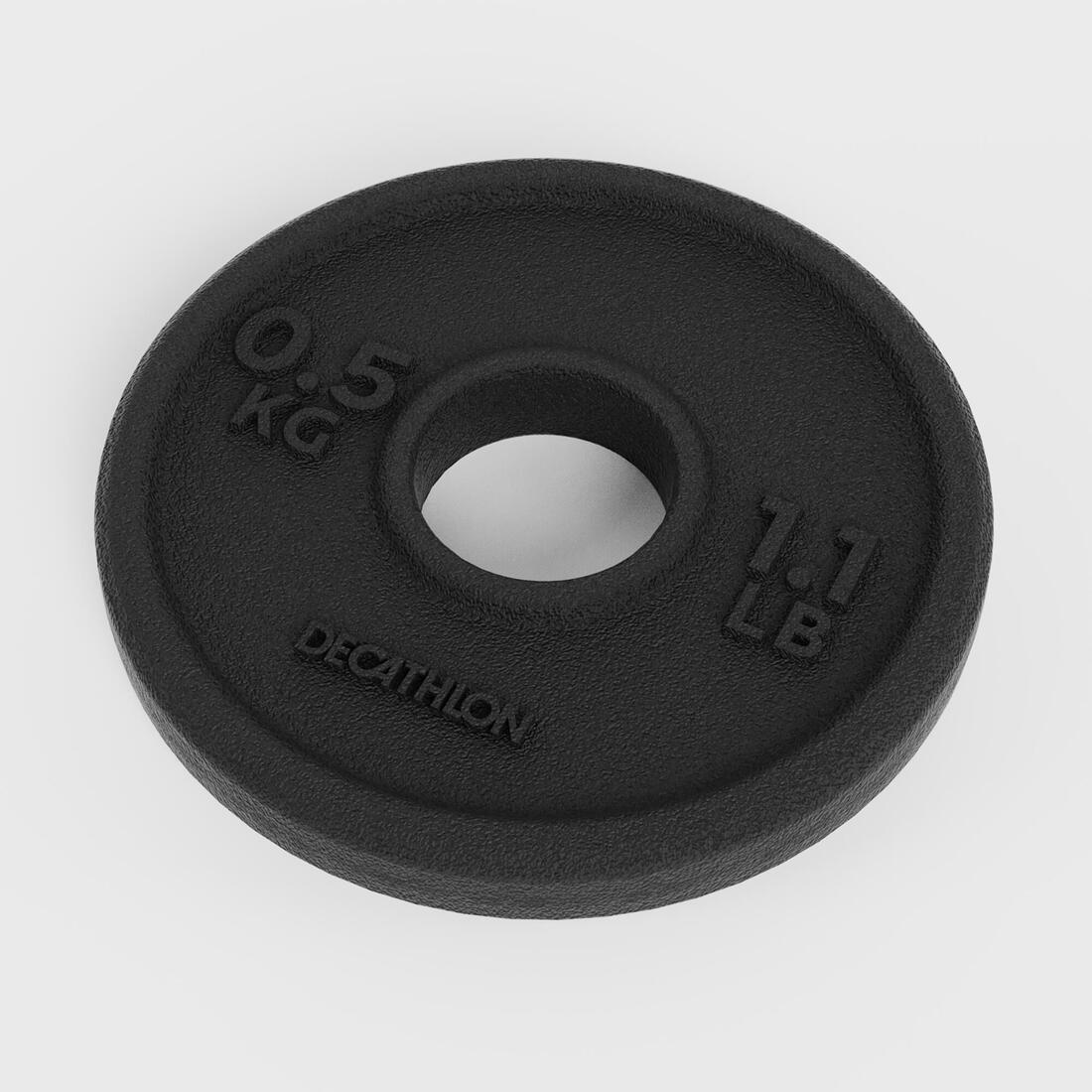 Weight Training 0.5 kg 28 mm 80% Recycled Cast Iron Plate - Image 4