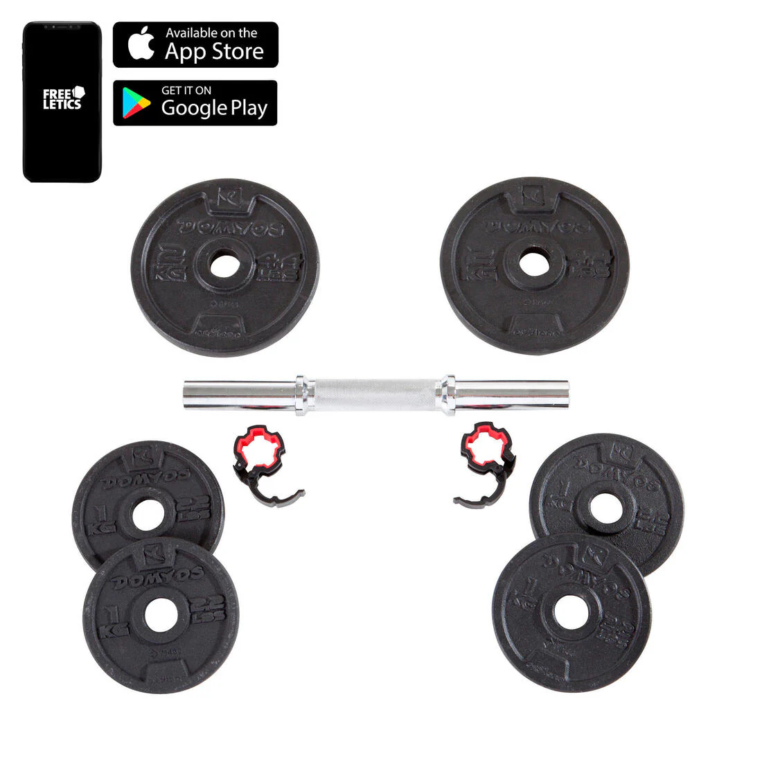 Weight Training 10 kg 80% Recycled Cast Iron Dumbbells Set - Image 3