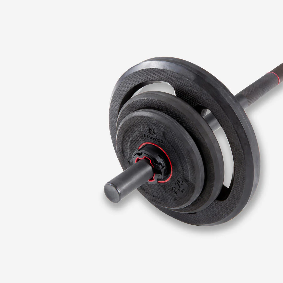 Weight Training 20 kg 1.30 m 28 mm Partly Recycled Cast Iron Bar and Weights Set - Image 4