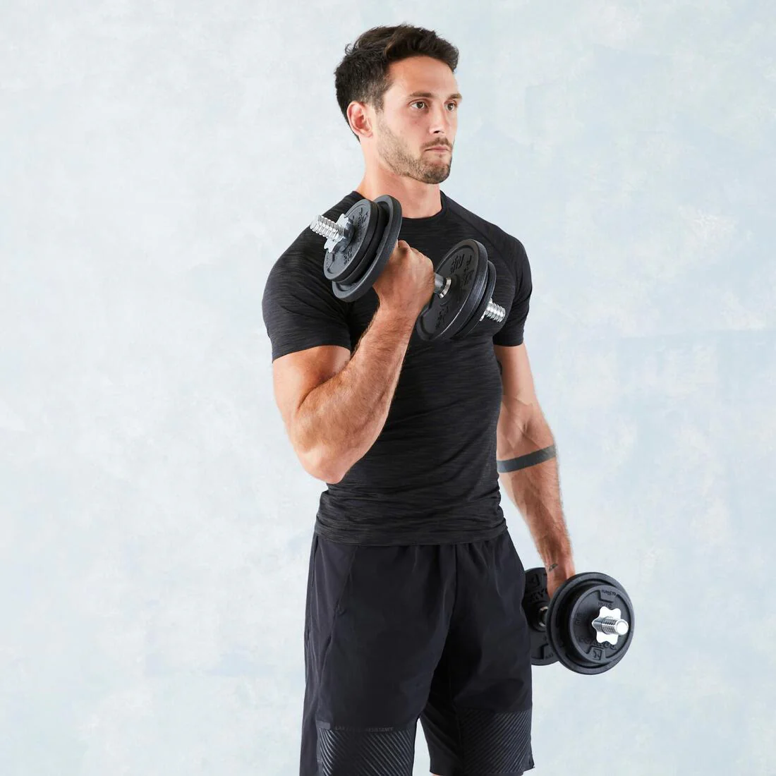 Weight Training 20 kg Partly Recycled Cast Iron Dumbbells Set - Image 11