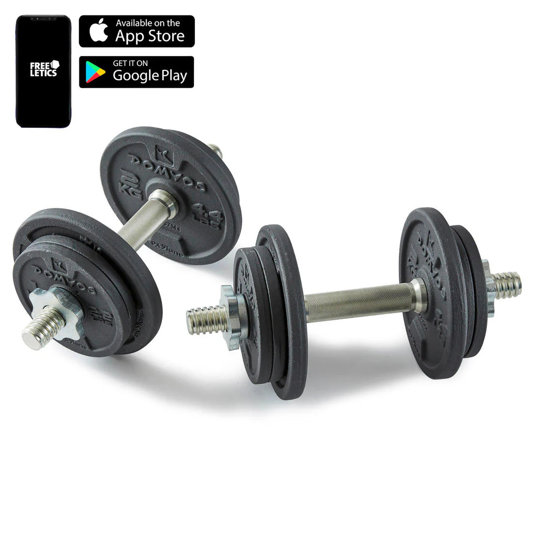 Weight Training 20 kg Partly Recycled Cast Iron Dumbbells Set - Image 3
