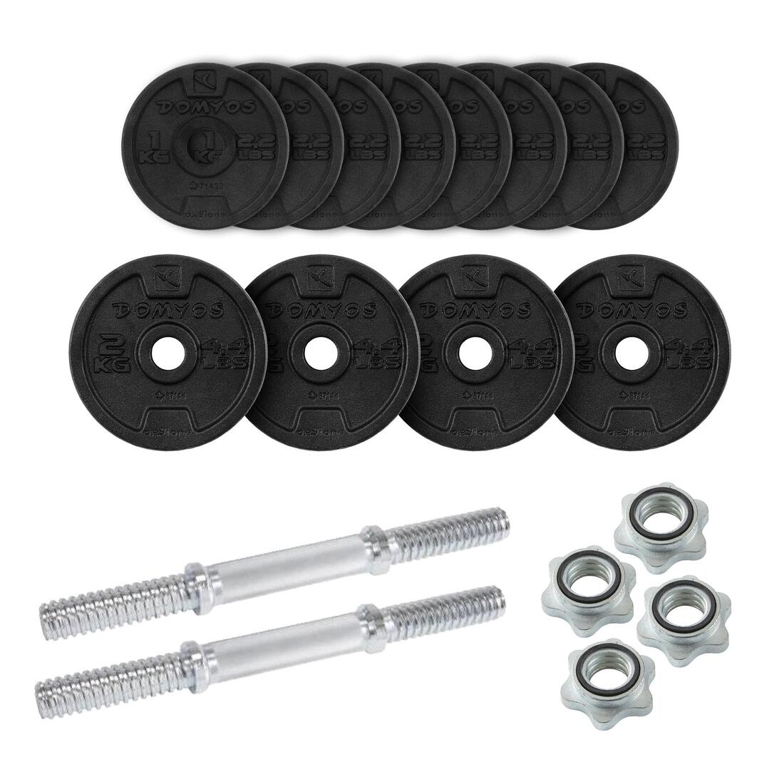 Weight Training 20 kg Partly Recycled Cast Iron Dumbbells Set - Image 4