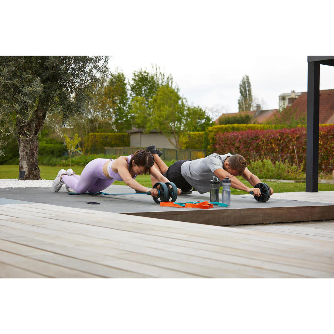 Weight Training Ab Wheel With or Without Elastic Band Support - Image 8
