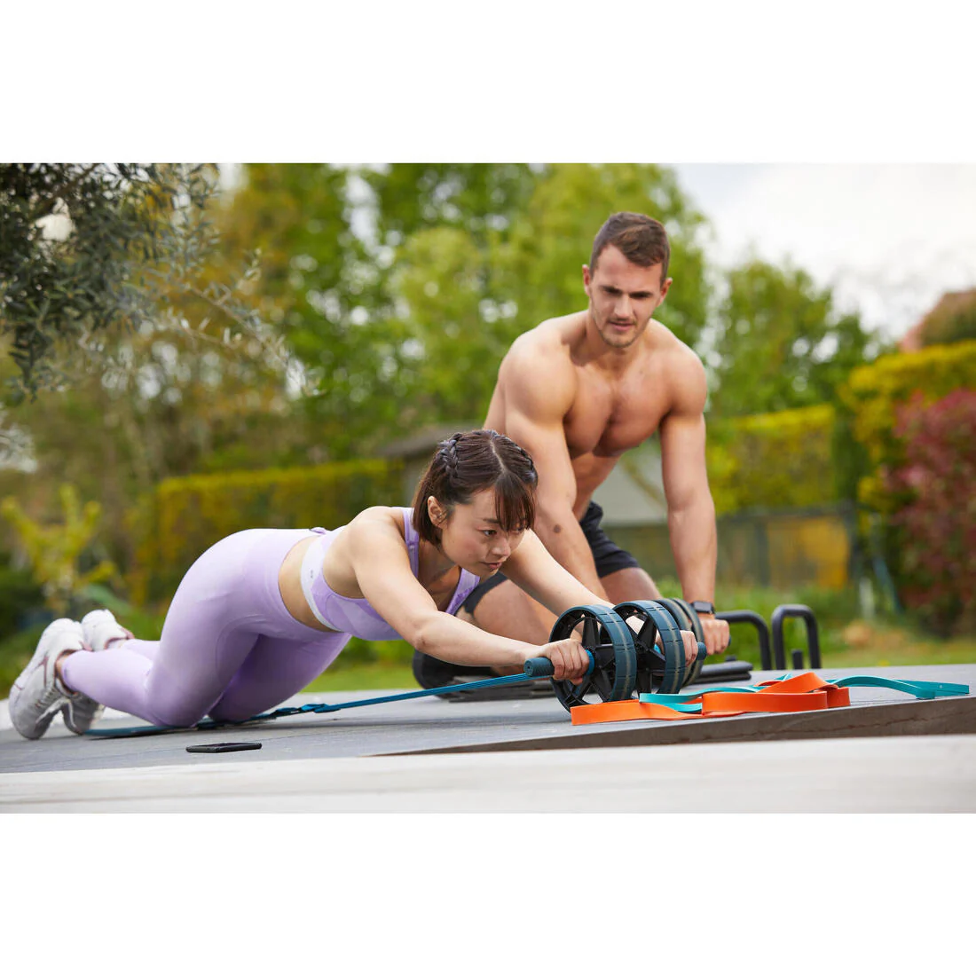 Weight Training Ab Wheel With or Without Elastic Band Support - Image 9