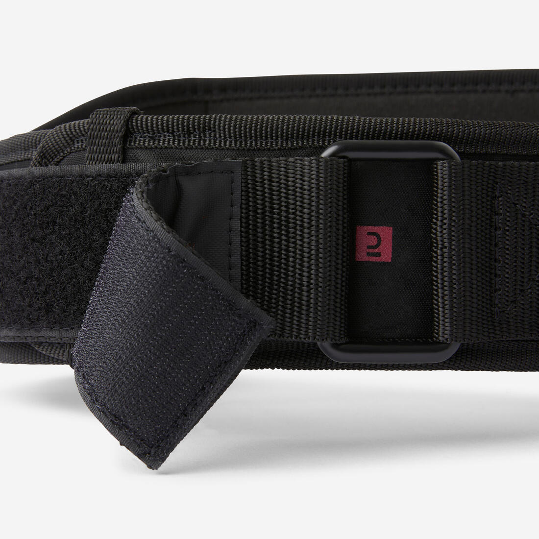 Weight Training Belt with Dual Nylon Closure - Black - Image 4