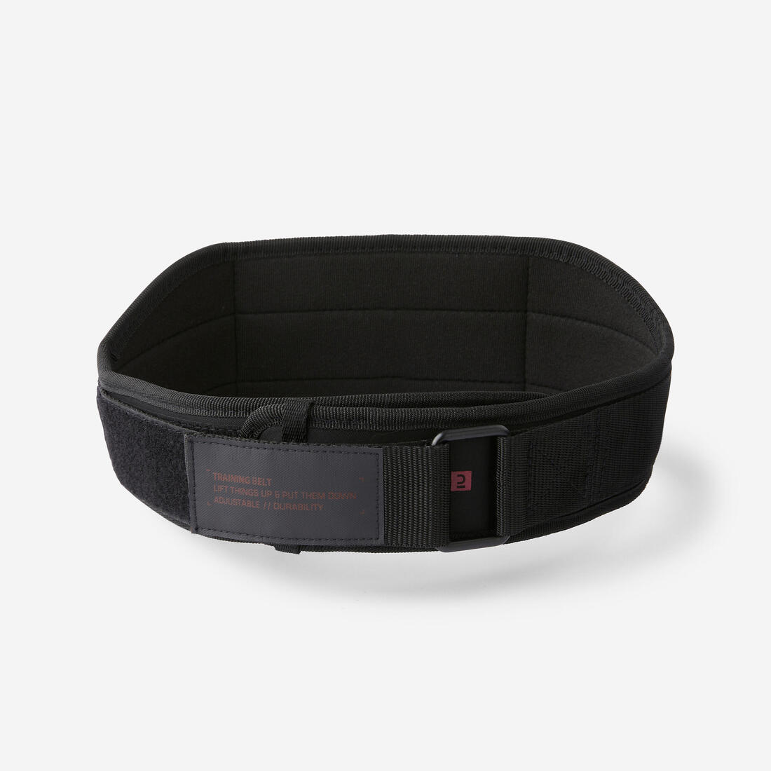 Weight Training Belt with Dual Nylon Closure - Black - Image 5