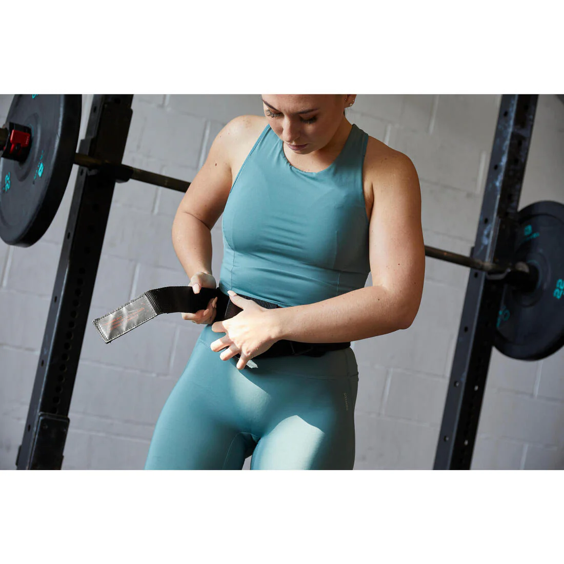 Weight Training Belt with Dual Nylon Closure - Black - Image 7