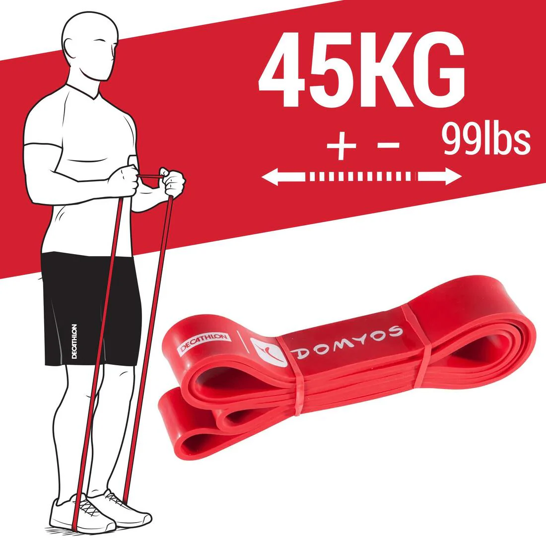 Weight Training Elastic Band 45 kg - Red - Image 3