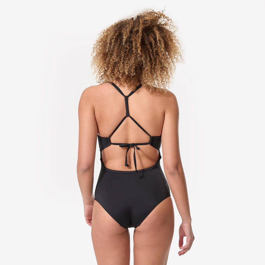 Women’s 1-piece surf swimsuit with adjustable back bea black - Image 4