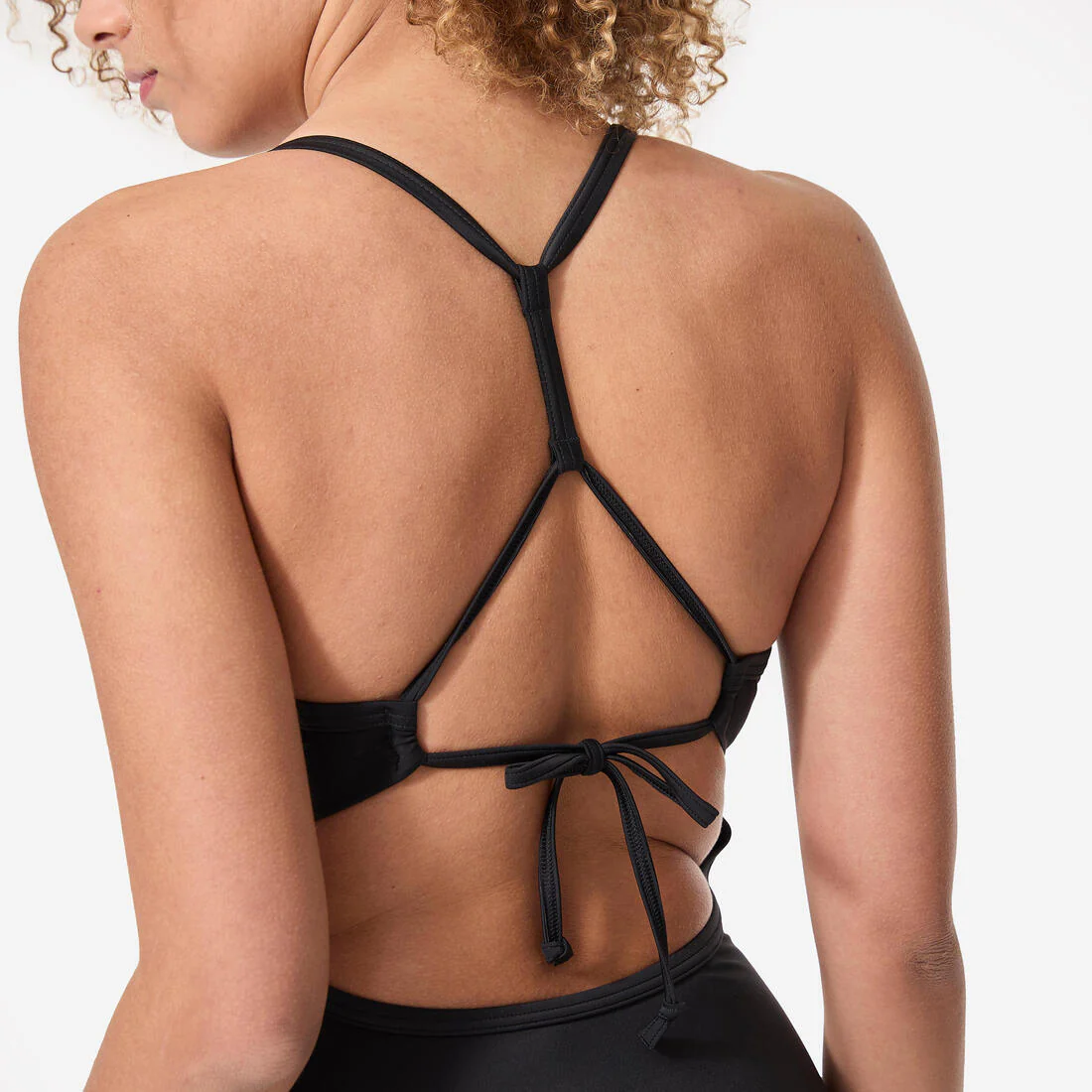 Women’s 1-piece surf swimsuit with adjustable back bea black - Image 6