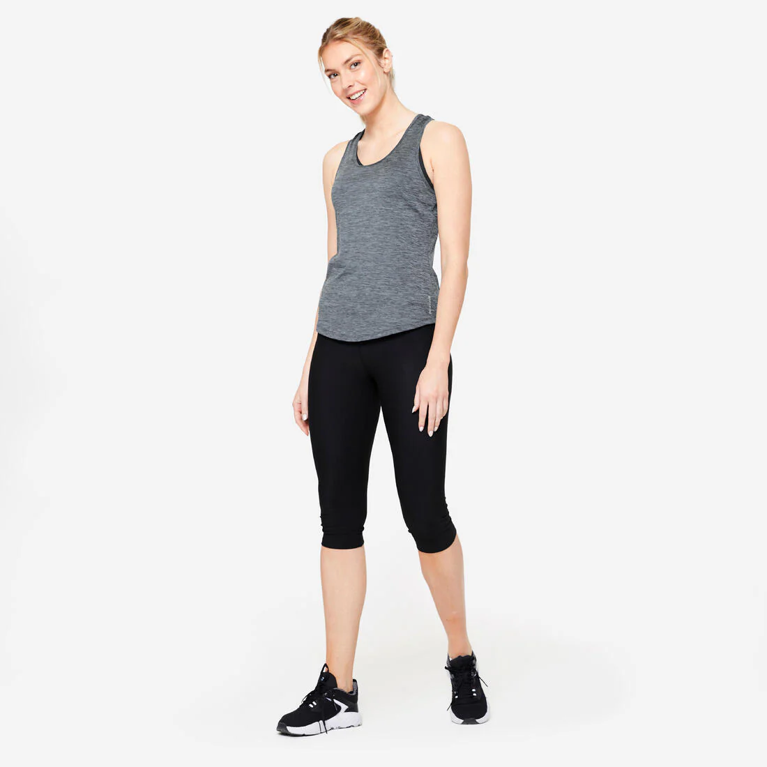 Women's Cropped Leggings Black - Knee-Height Crop - Image 2