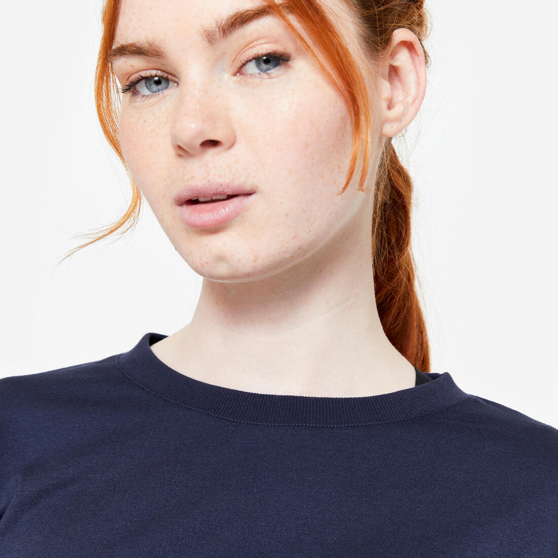 Women's Cropped T-Shirt - Navy Blue - Image 3