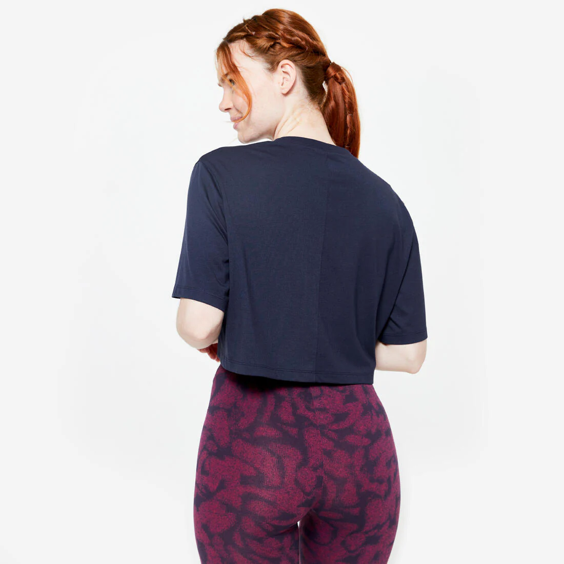 Women's Cropped T-Shirt - Navy Blue - Image 4