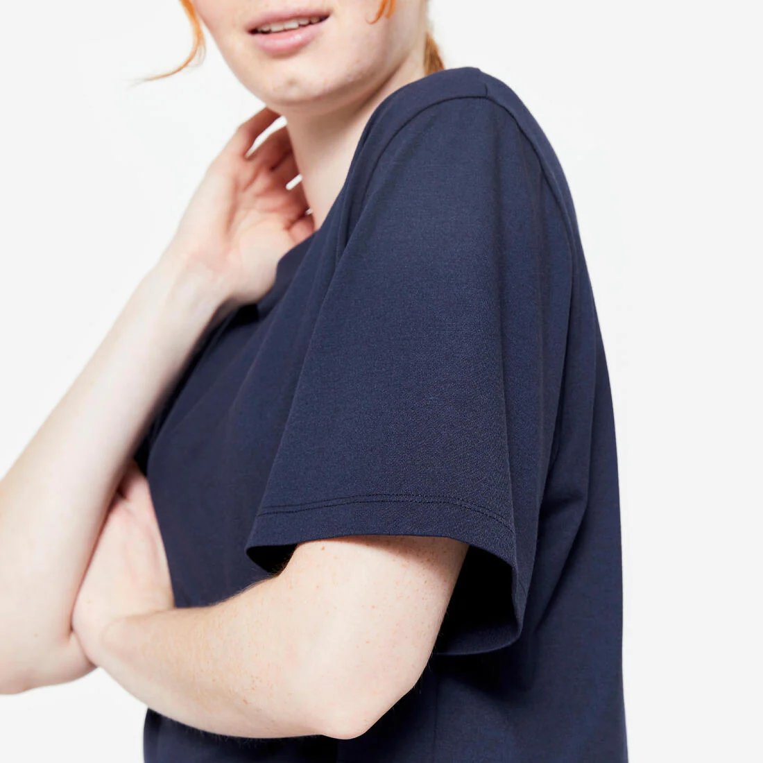 Women's Cropped T-Shirt - Navy Blue - Image 5