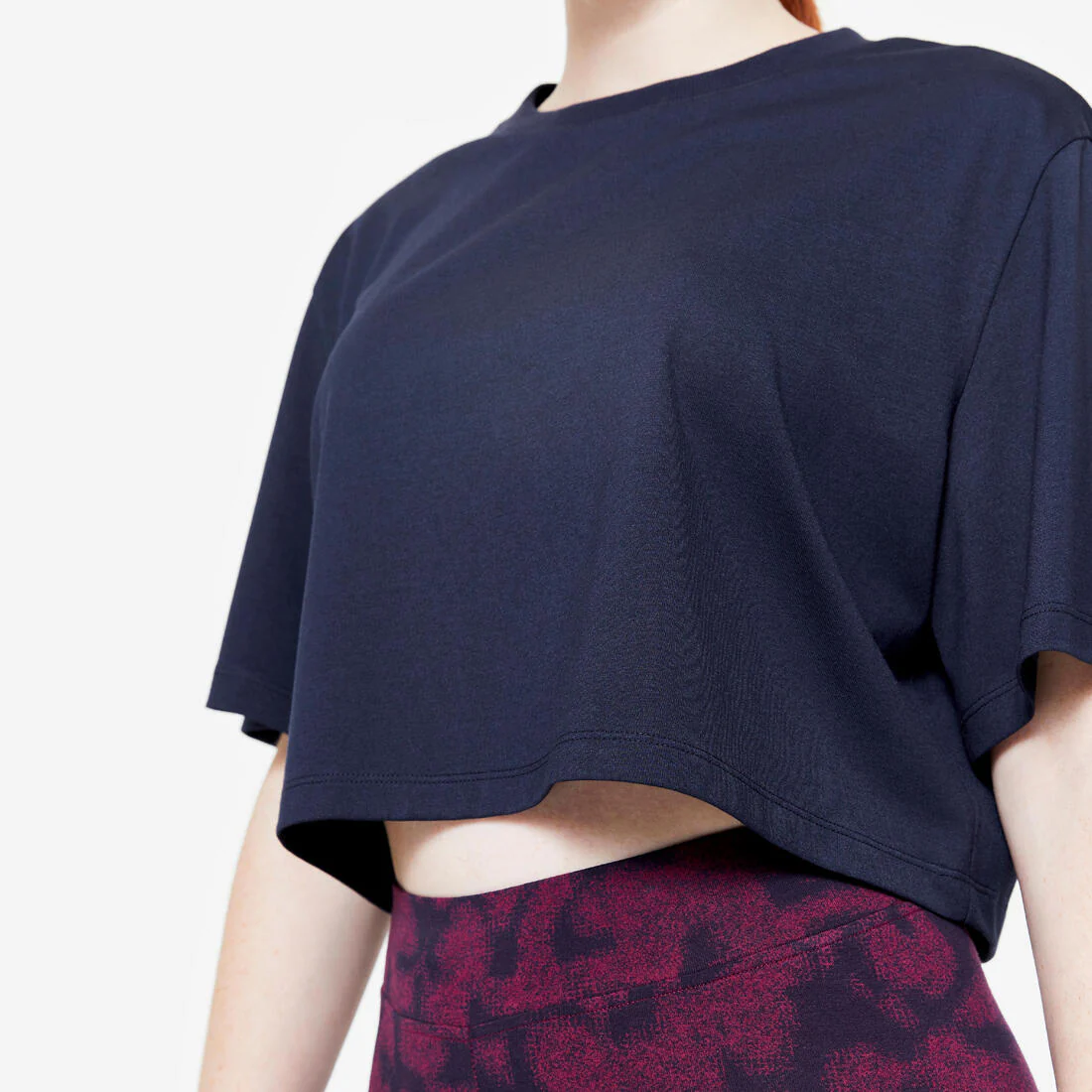 Women's Cropped T-Shirt - Navy Blue - Image 6