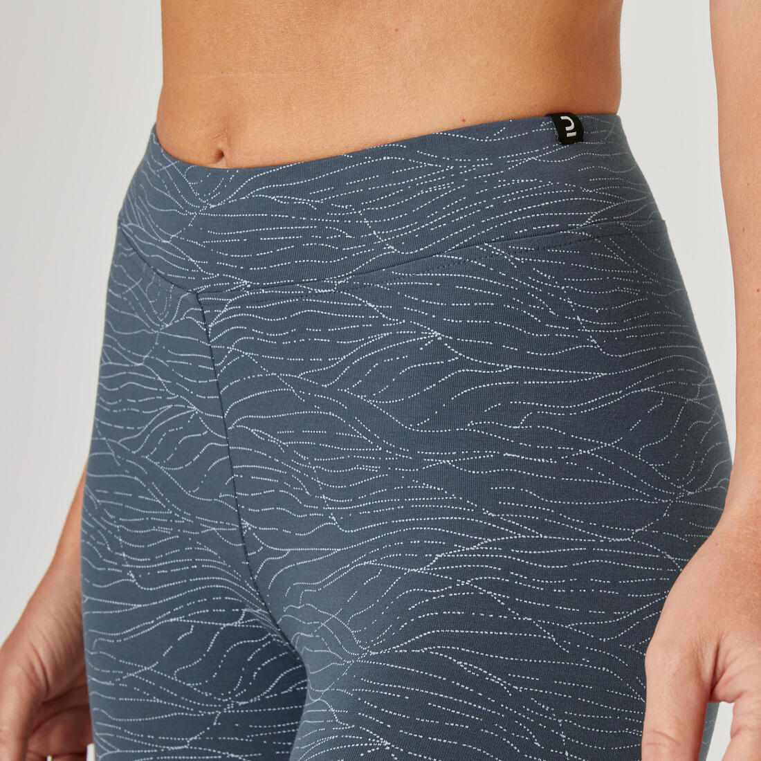 Women's Fitness 7/8 Leggings Fit+ 500 - Blue Print - Image 4