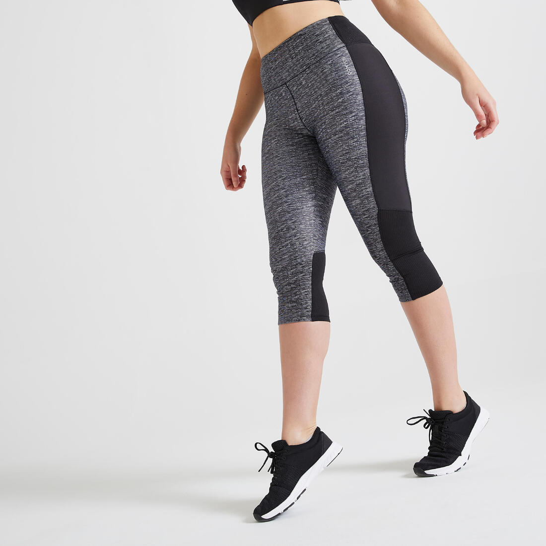 Women's Fitness Cardio High-Waist Cropped Bottoms - Marl