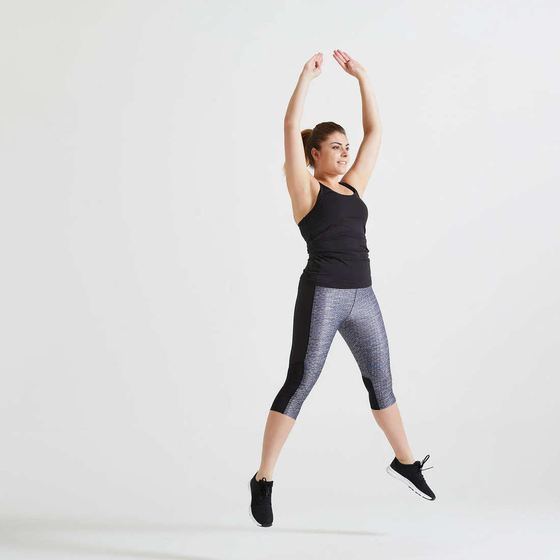 Women's Fitness Cardio High-Waist Cropped Bottoms - Marl - Image 2