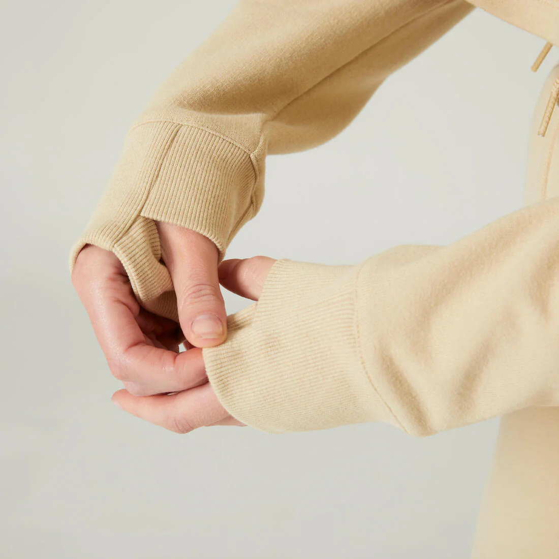 Women's Fitness Cropped Hoodie 520 - Beige - Image 5