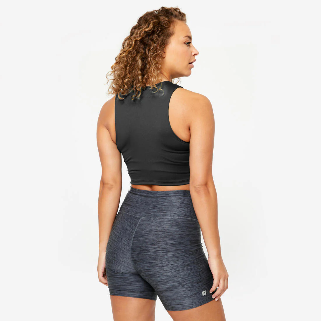 Women's Fitness Cropped Tank Top - Black - Image 4