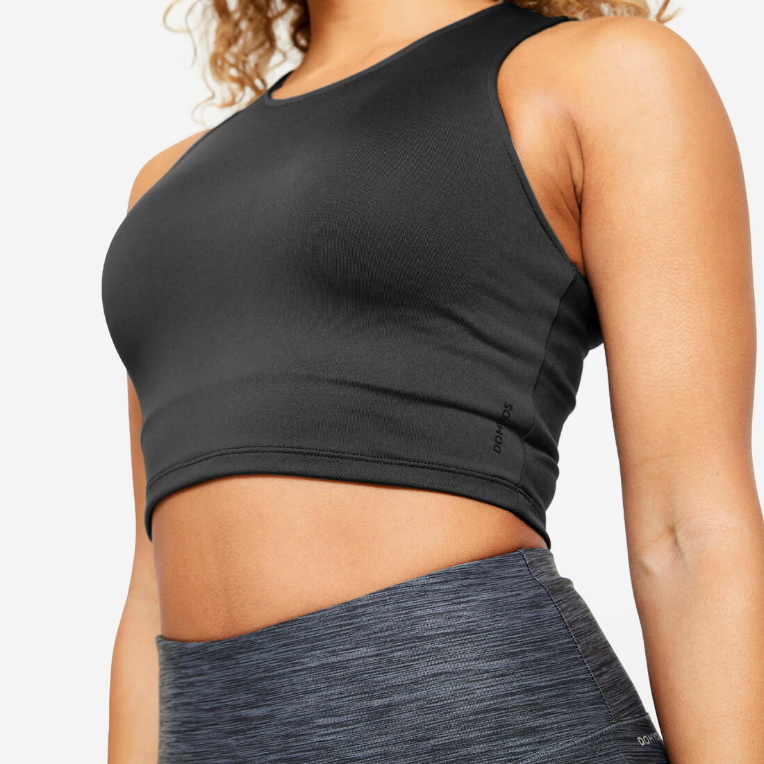 Women's Fitness Cropped Tank Top - Black - Image 5