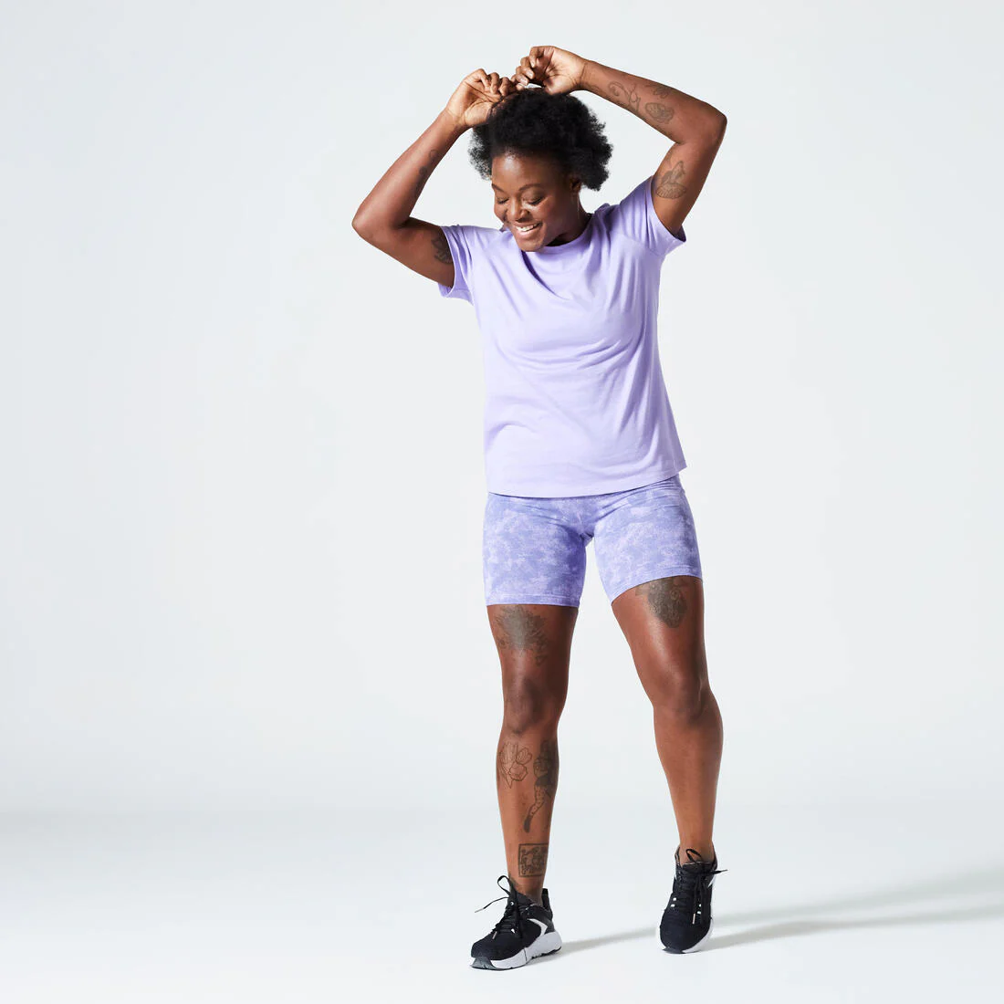 Women's Fitness Cycling Shorts - Purple - Image 5