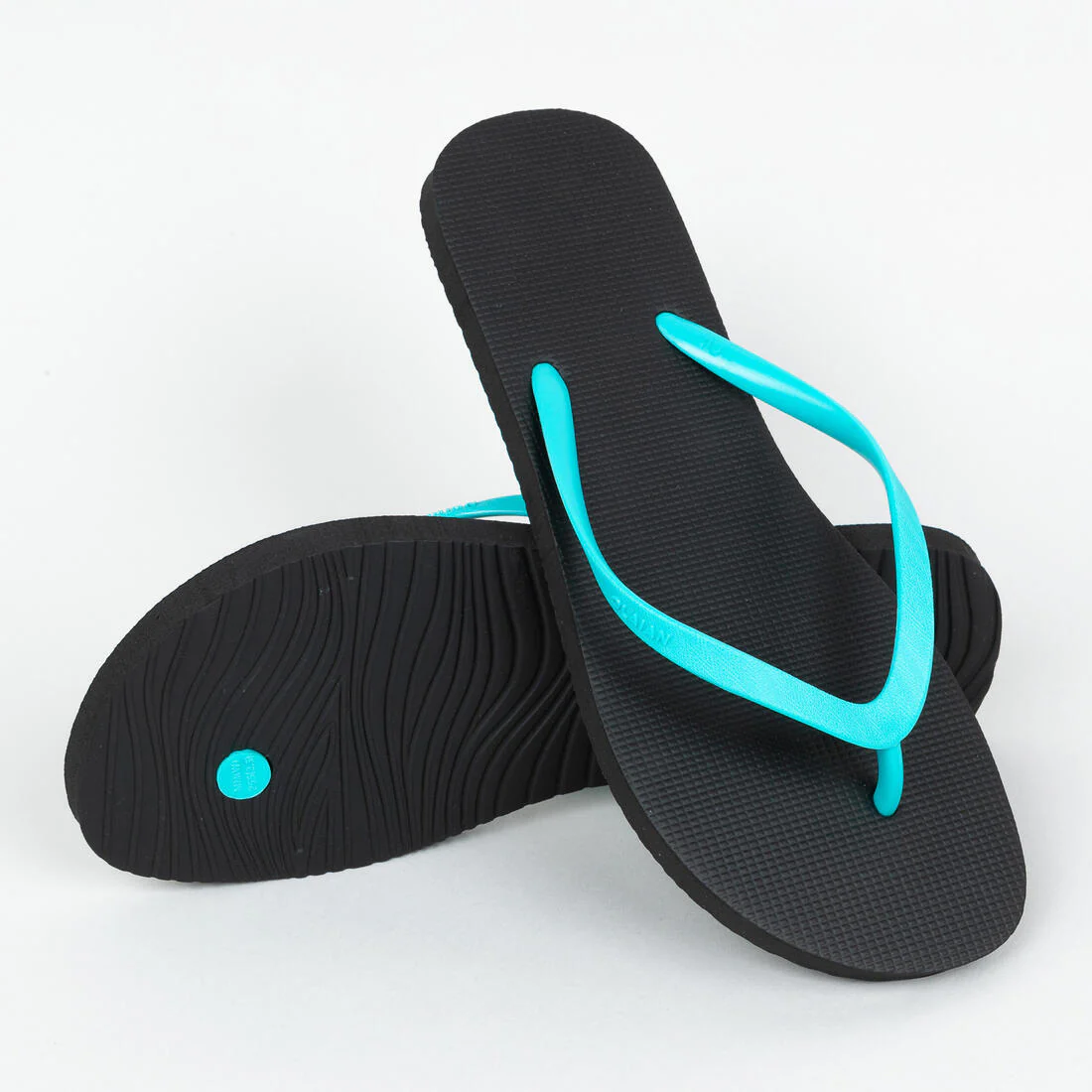 Women's FLIP-FLOPS 100 - Turquoise Black - Image 4