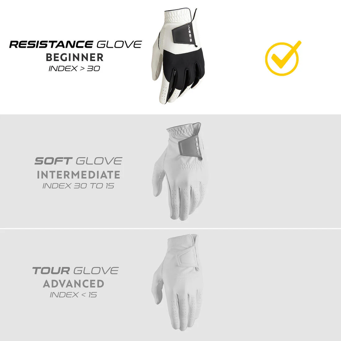 W right-handed golf glove for left-handed player Resistance white and black - Image 4