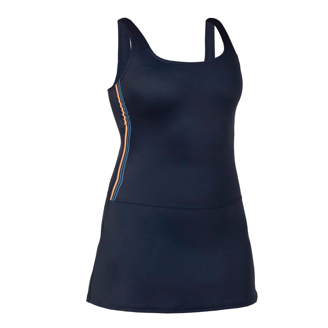 Women’s Heva 1-piece swimsuit with skirt navy stripes - Image 7