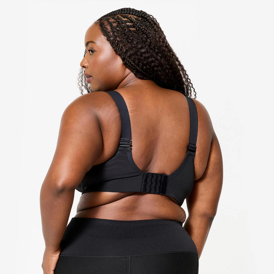 Women's High Support Convertible Strap Sports Bra, E-H Cups - Black - Image 3