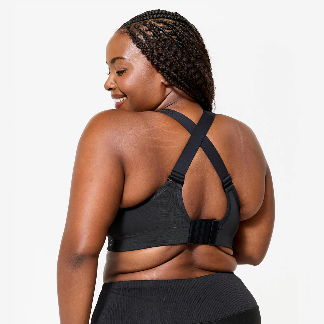 Women's High Support Convertible Strap Sports Bra, E-H Cups - Black - Image 5