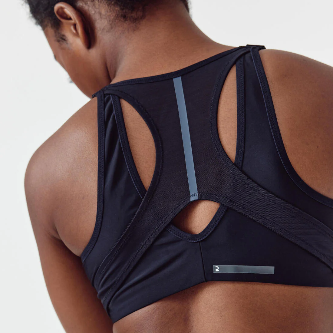 Women's High-Support Zip Sports Bra - Black