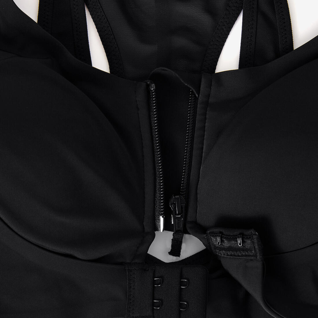 Women's High-Support Zip Sports Bra - Black - Image 7