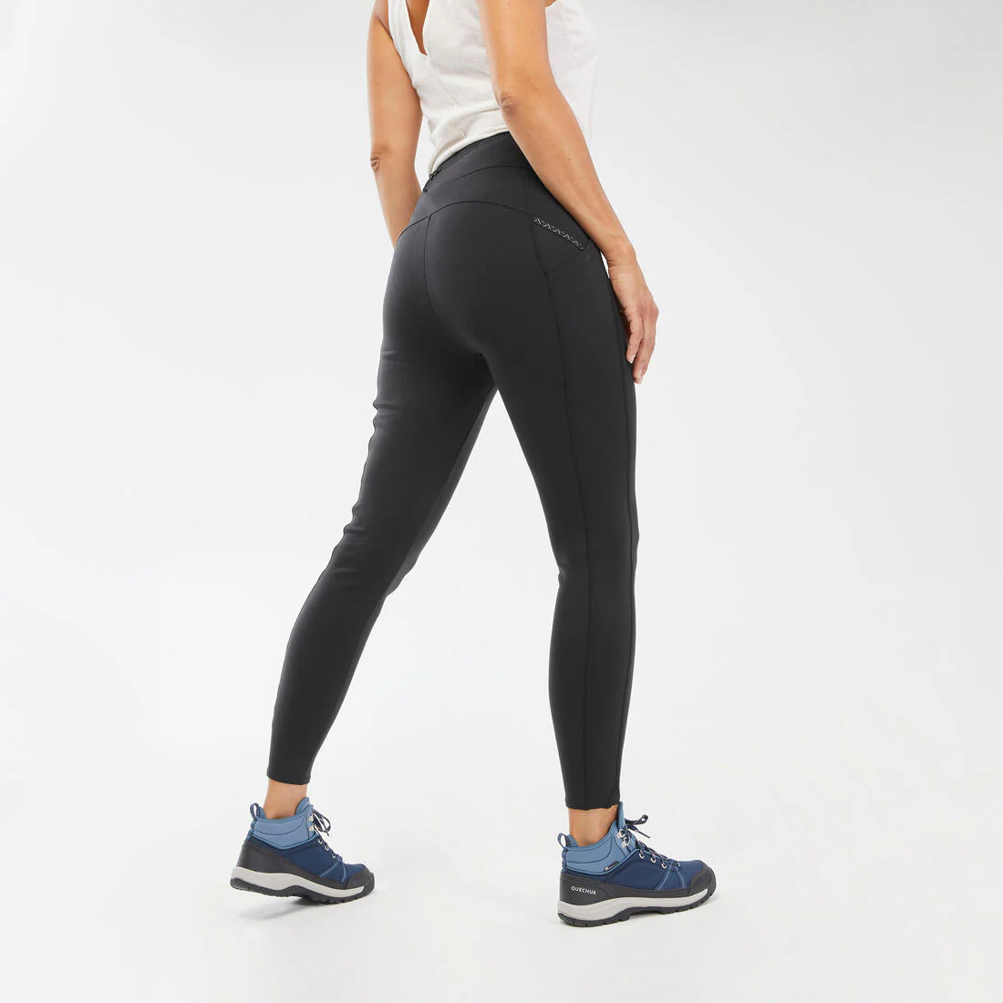 Women’s hiking leggings NH100 - Black - Image 3