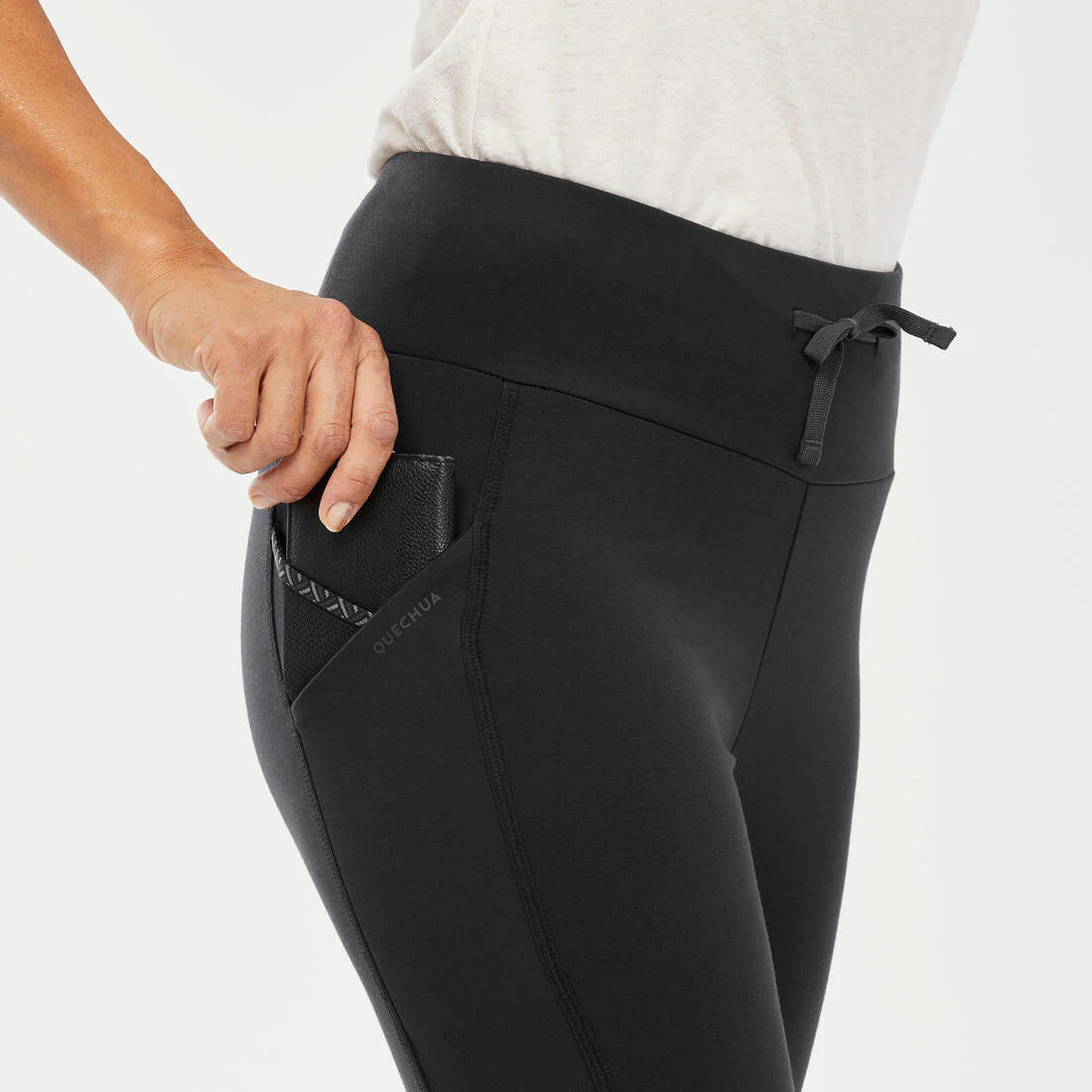 Women’s hiking leggings NH100 - Black - Image 5