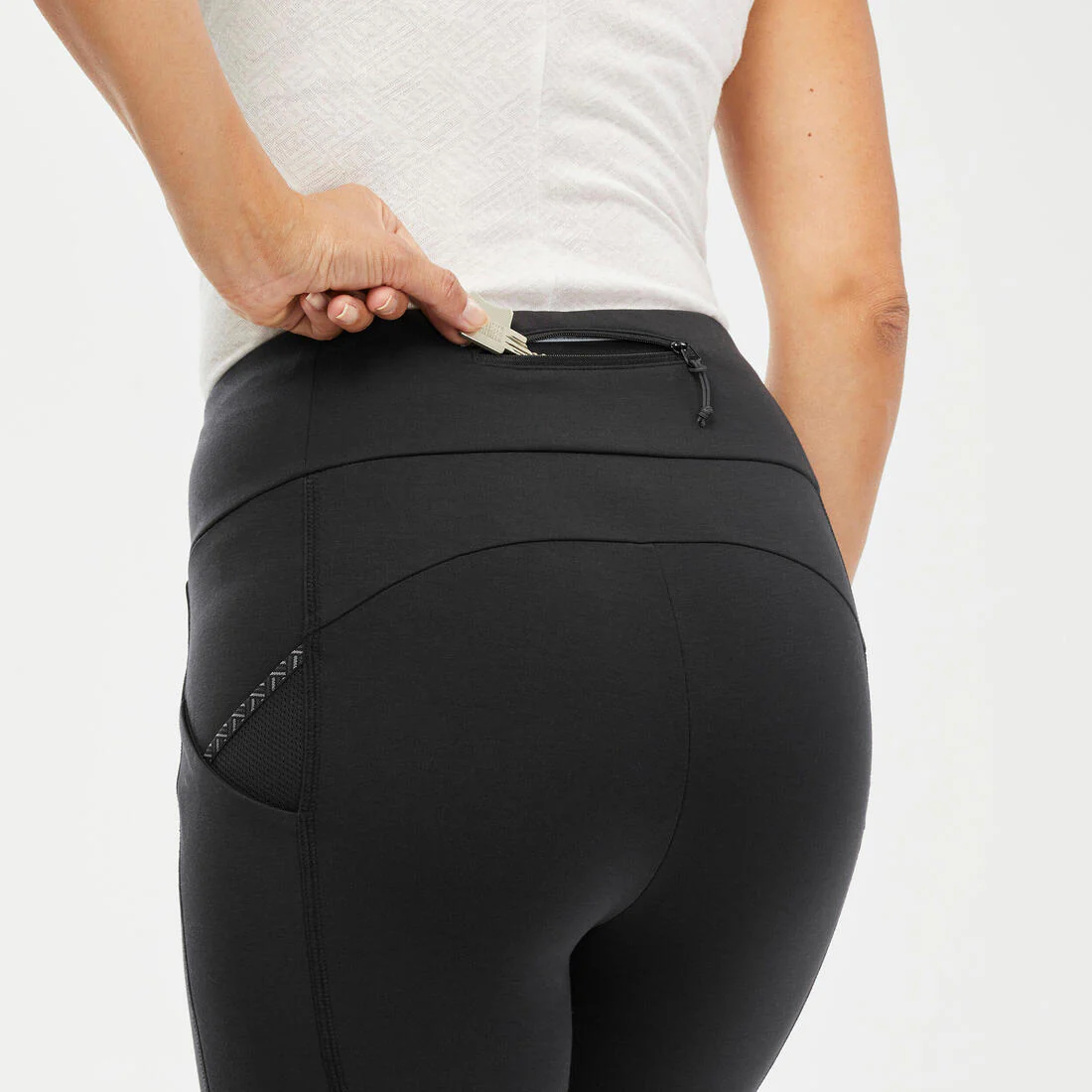 Women’s hiking leggings NH100 - Black - Image 6