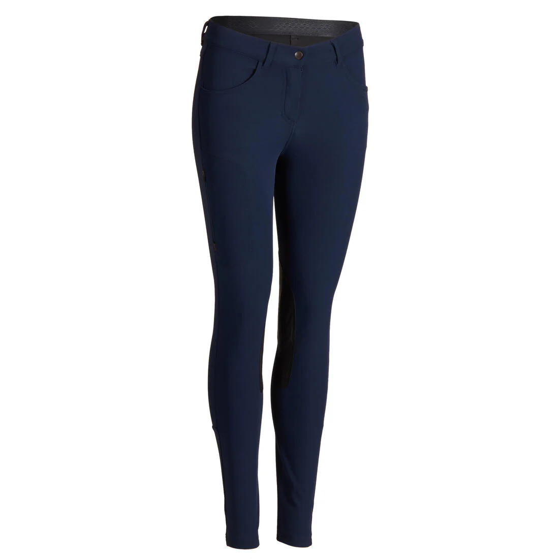 Women's Horse Riding Grippy Suede Patch Jodhpurs 500 - Navy - Image 7
