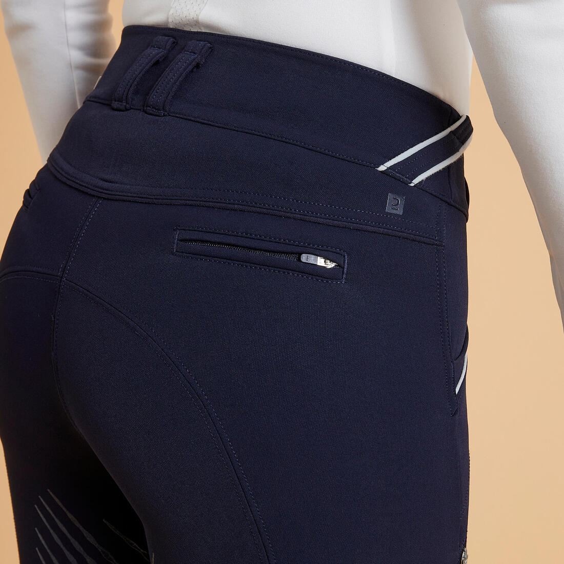 Women's Horse Riding Jodhpurs Classic Grip 900 - Navy - Image 4