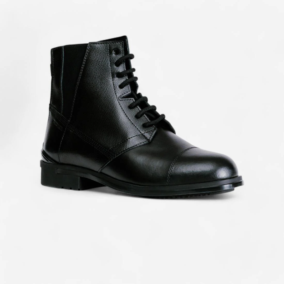 Women's Horse Riding Lace-Up Leather Jodhpur Boots 500 - Black