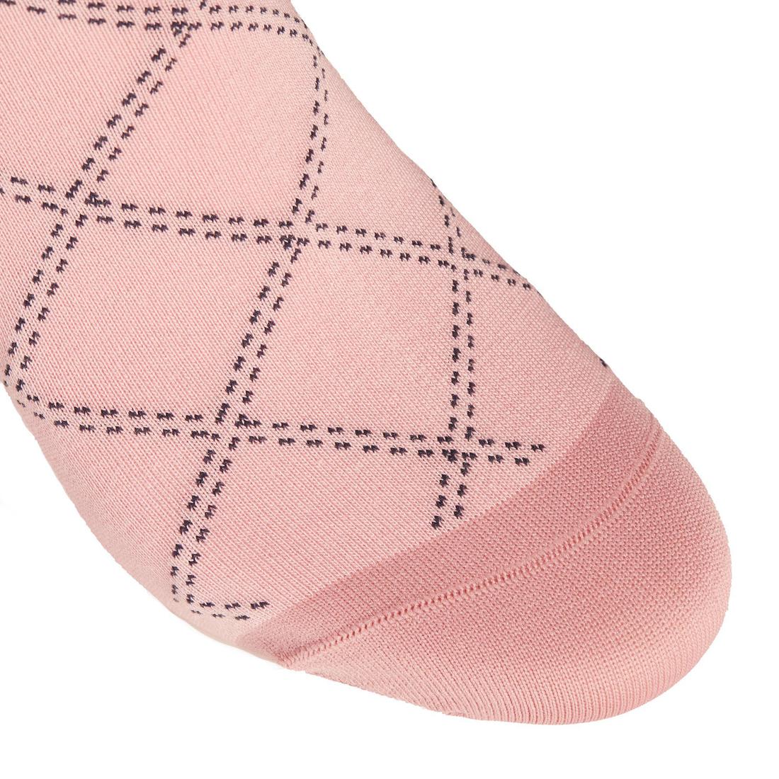 Women's Horse Riding Light Socks 500 - Navy Blue/Pale - Image 5