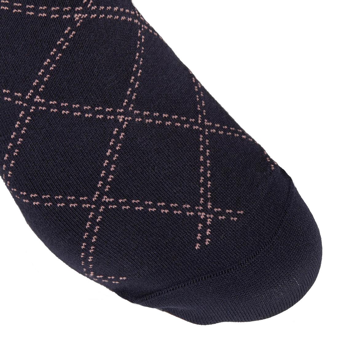 Women's Horse Riding Light Socks 500 - Navy Blue/Pale - Image 6