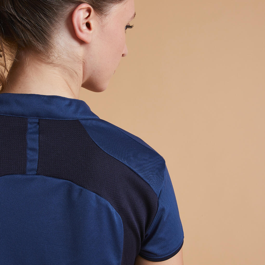 Women's Horse Riding Short-Sleeved Mesh Polo Shirt 500 - Slate Blue - Image 4